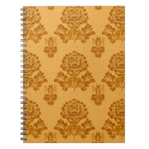 Goldenes Damast-Blumenmuster Notizblock
