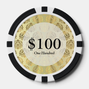 Goldenes Damastmuster Pokerchips