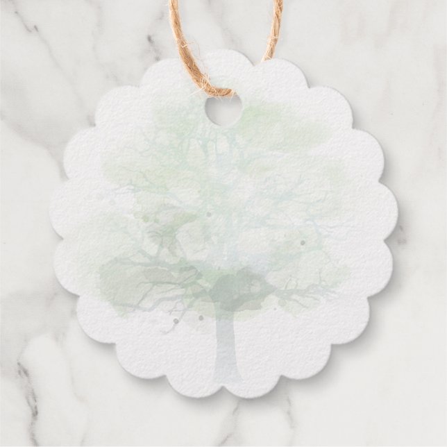 goldenes Dankeschön mit miessiger grüner Eiche Geschenkanhänger (Rückseite)