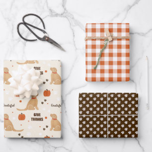 Goldenes Dankeschön Set von 3 Geschenkwrap Geschenkpapier Set