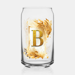 Goldenes dekoratives gerahmtes Monogramm B Dosenglas