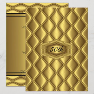 Goldenes Design 50. Geburtstagsjubiläum Party Einladung