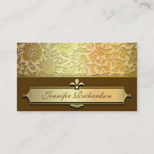 goldenes Design elegante Vintage-Blumen Geschäftsk Visitenkarte