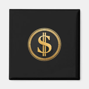 Goldenes Dollarsymbol D.o.g.e. 4. Juli 1776 2025 Magnet