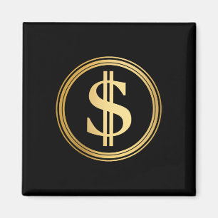 Goldenes Dollarsymbol D.o.g.e. 4. Juli Magnet