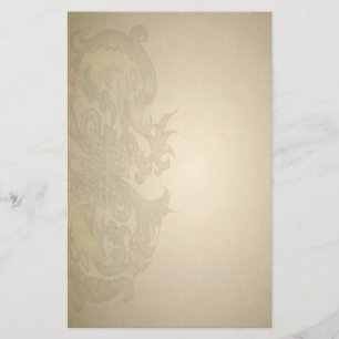 Goldenes Drache-Pergament-Briefpapier Briefpapier