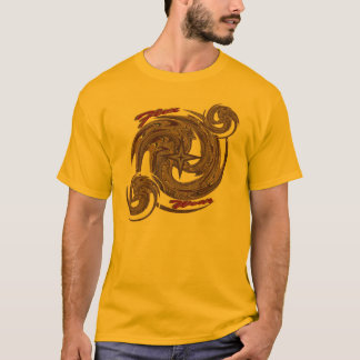Goldenes Drache-Stern-T-Shirt T-Shirt