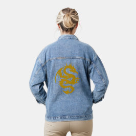 Goldenes Drachenfeuer Jeansjacke