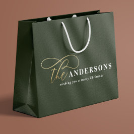 Goldenes Drehbuch Moderne minimale rustikale Weihn Große Geschenktüte