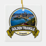 Goldenes Dreieck Pittsburgh Abzeichen Keramikornament<br><div class="desc">Pittsburghs goldenes Dreieck fotorealistisches Design. Ein Artikel aus dem Jahr 1914 in der Abend Post gab dem "Goldenen Dreieck" die nationale Öffentlichkeit,  weil das Land "zu den am stärksten vergoldeten in den Vereinigten Staaten zählt,  da es enormen Wohlstand geschaffen hat".</div>
