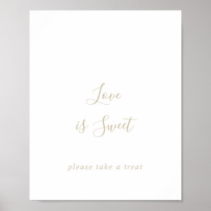 Goldenes einfaches minimalistisches Liebeszeichen Poster
