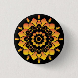 Goldenes einzigartiges Mandala-Design Button