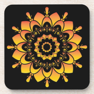 Goldenes einzigartiges Mandala-Design Getränkeuntersetzer