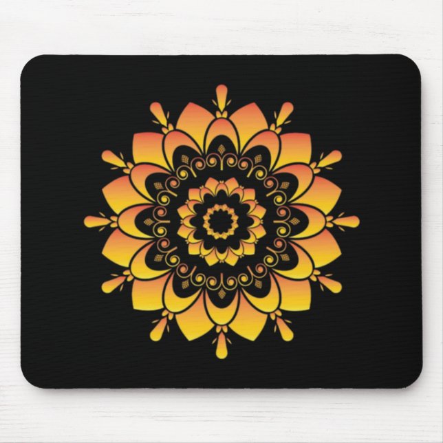 Goldenes einzigartiges Mandala-Design Mousepad (Vorne)
