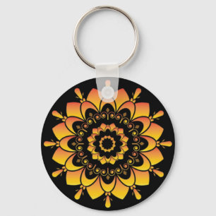 Goldenes einzigartiges Mandala-Design Schlüsselanhänger