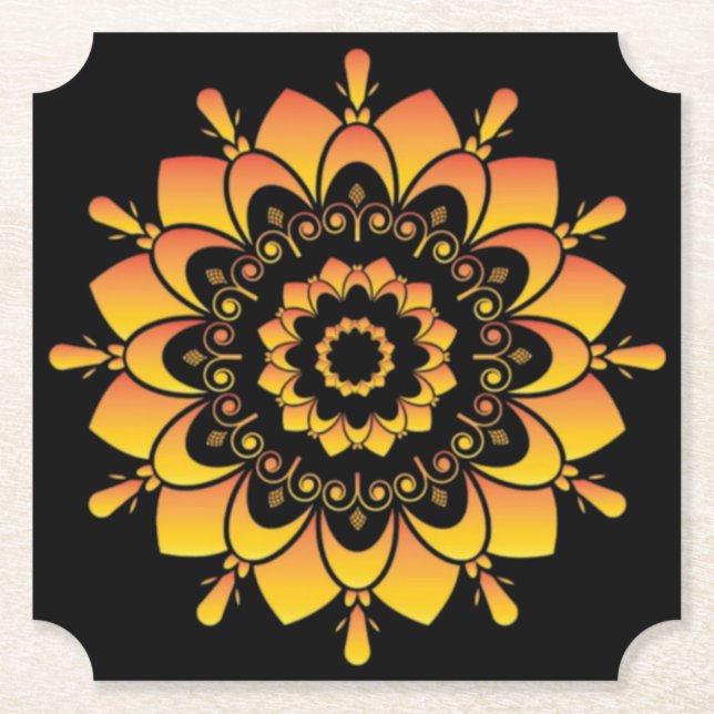 Goldenes einzigartiges Mandala-Design Untersetzer (Vorderseite)