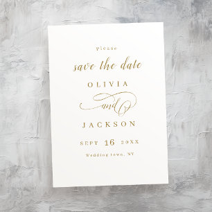 Goldenes, elegantes Romantik-Drehbuch Save the Dat Date