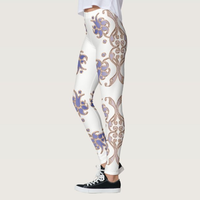 goldenes Element des Blumendamastes Leggings (Links)