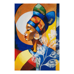 Goldenes Erbe: Lebendige afrikanische Königin-Wand Poster