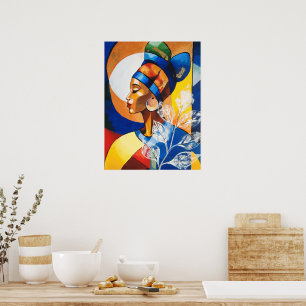 Goldenes Erbe: Lebendige afrikanische Königin-Wand Poster