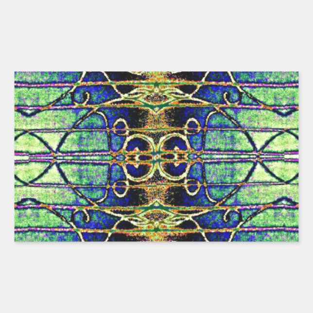 Goldenes Etching Rechteckiger Aufkleber (Vorderseite)