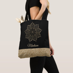 Goldenes falsches Glitter-Mandala auf editierbarem