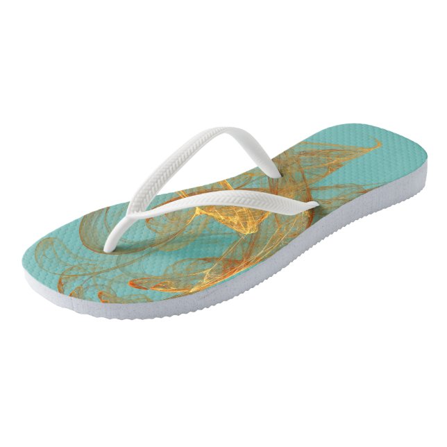 Goldenes Feuer Flip Flops (Schrägansicht)