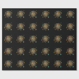 Goldenes Feuerwerk & Konfetti-Feier Geschenkpapier