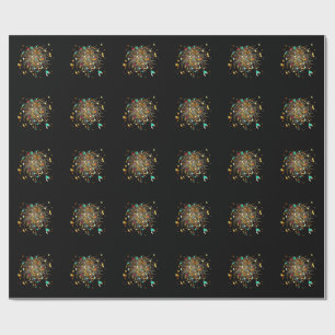 Goldenes Feuerwerk & Konfetti-Feier Geschenkpapier