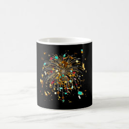 Goldenes Feuerwerk & Konfetti-Feier Kaffeetasse