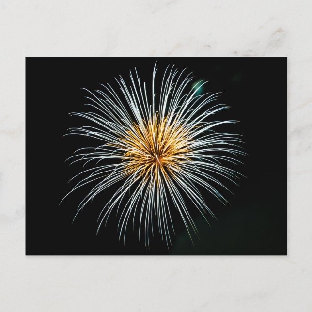 Goldenes Feuerwerk Postkarte (Vorderseite)