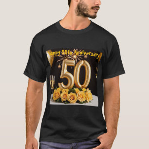 Goldenes Feuerwerk zum 50. Jahrestag T-Shirt