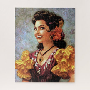 Goldenes Flamenco Schöne Mexikanische Kalender-Sch Puzzle