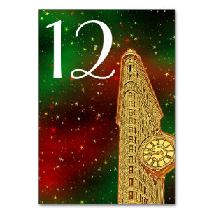 Goldenes Flatiron-Gebäude NYC-Skyline #2 Weihnacht Tischnummer