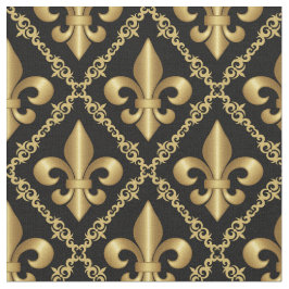 Goldenes Fleur-de-Lis-Muster Stoff