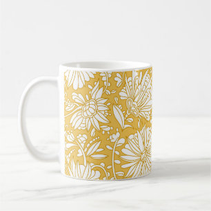 Goldenes florales Doodle, abstrakt handgezeichnet Kaffeetasse