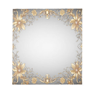 Goldenes florales Notepad Notizblock