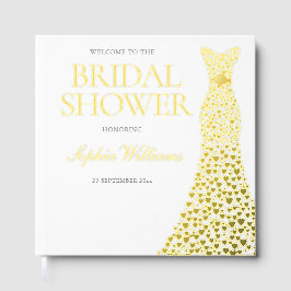 Goldenes Foil Heart Dress Brautparty Gästebuch