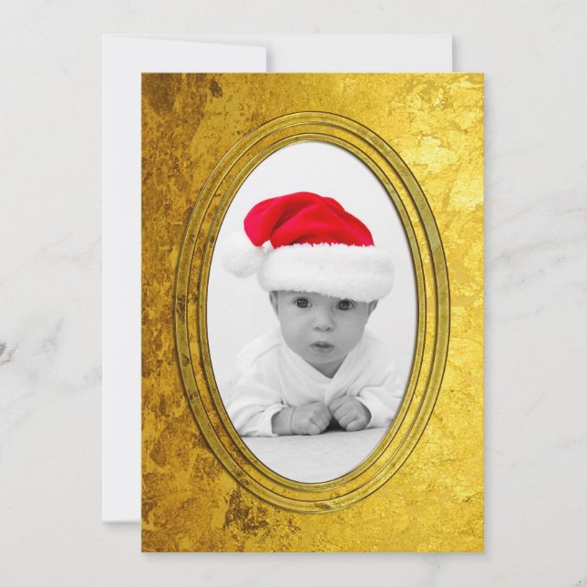 Goldenes Foto Frame II + Ihr Foto und Text (Vorderseite)