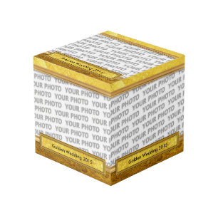 Goldenes Foto Frame IV + Ihr Foto und Text Würfel
