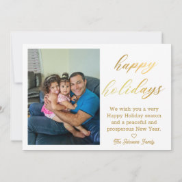 Goldenes Foto für glückliche Ferien Mitteilungskarte