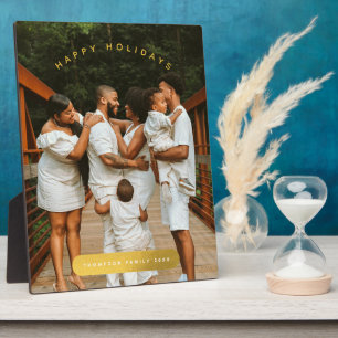 Goldenes Foto Weihnachten Fotoplatte