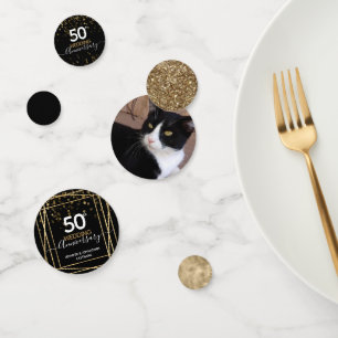 Goldenes Foto zum 50. Jahrestag Konfetti