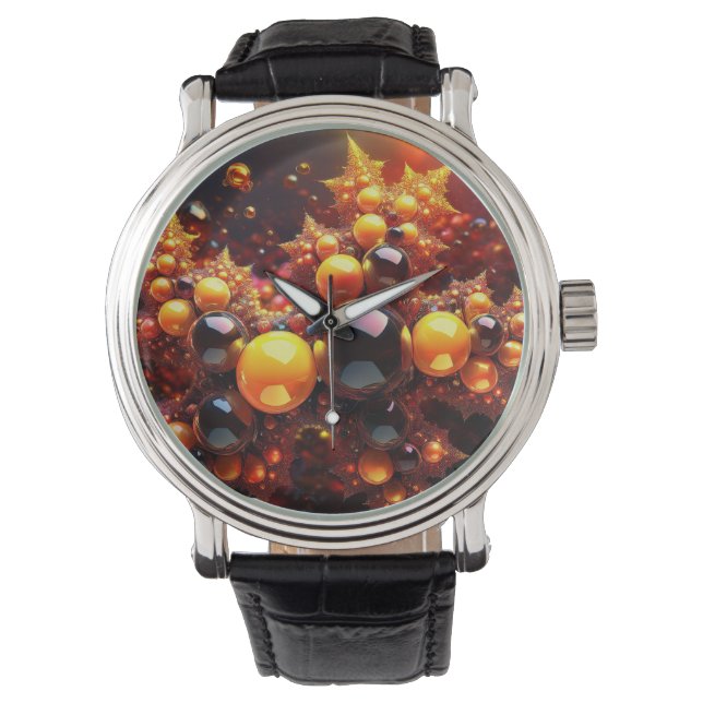 Goldenes Fraktal Armbanduhr (Vorderseite)