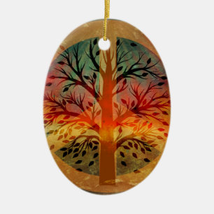 Goldenes Friedenszeichen Keramik Ornament