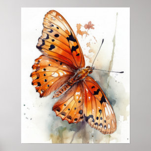 Goldenes Fritillary Butterfly Art Print Poster