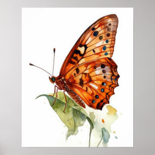 Goldenes Fritillary Butterfly Art Print Poster