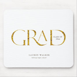 goldenes funkelndes, elegantes Skript-Graduiertenm Mousepad