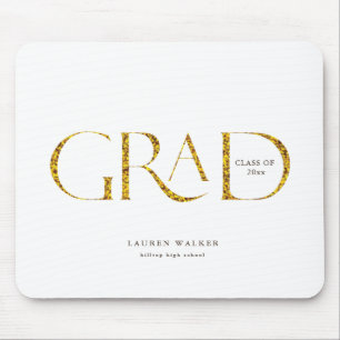 goldenes funkelndes, elegantes Skript-Graduiertenm Mousepad