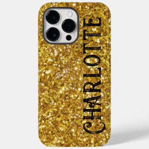 Goldenes funkelndes Glitzer Muster Case-Mate iPhon iPhone 14 Pro Max Hülle